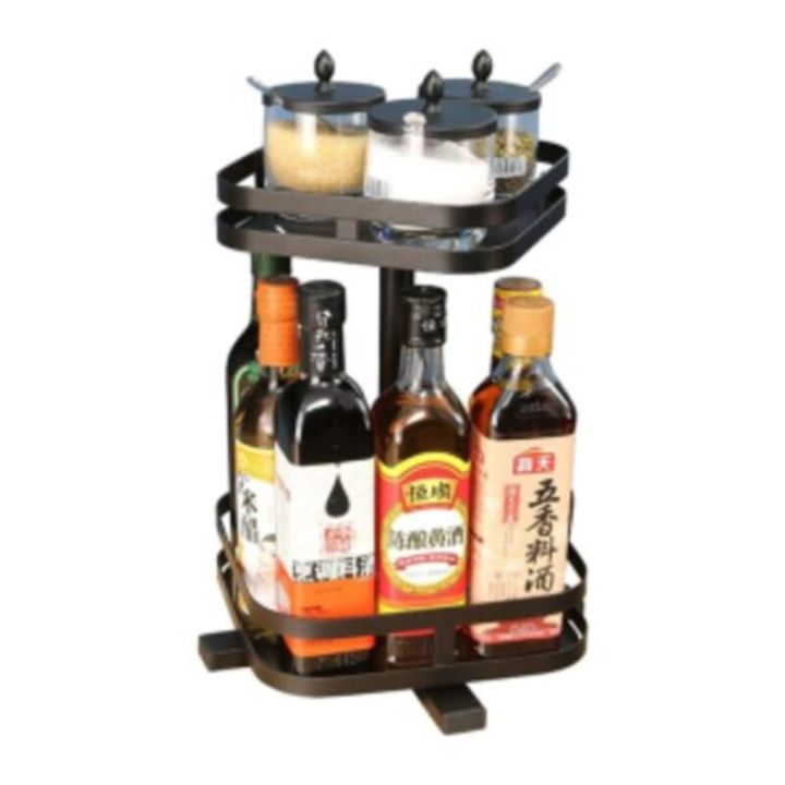 2 layer rotatable spice rack, kitchen spice rack, 2 Tier spice rack, Square shape spice rack