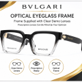 BVLGARI Optical Eyeglass Frame for Women | Prescription Medical Glasses Frame | Square Ladies Spectacle Frame | Clear Demo Lens | Replaceable Power Lens Eyewear. 