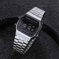 (Ready Stock) G-Shock Men Sport Digital Classic Square Watch Shockproof and Waterproof Stainless Steel Band Sports Business Wrist Watches with 2 Year International Warranty A168WEM-1. 