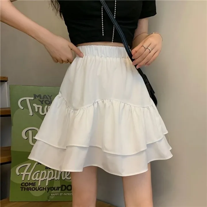 RuffleaWomen's%20Short%20Skirt%20Summer%20Thin%20Puffy%20High%20Waist%20Small%20Hem%20Skirt%20Student%20Design%20Sense%20Niche%20-%20Image%202