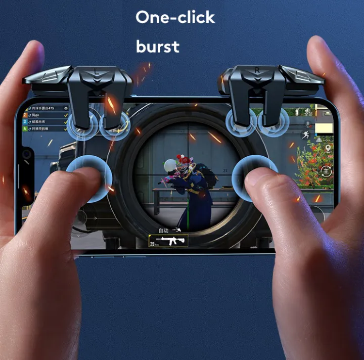 KOKKO 6 Finger Gaming Trigger Physical Buttons For Latency-free Control, Compatible For Android Iphone Smart Phone