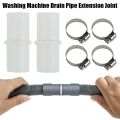 1/2Set Durable Strong Reliable Connection Drain Hose Connector with 2 Clamps Tube Fitting Washer Hose Adapter Kit For 20mm Inner Dia Tube For Washing Machine Water Pipe Washer Extension Adapter. 