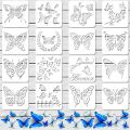 OUMERY 16Pcs Reusable Butterfly Stencils Butterfly Template Art Painting Stencils for Paint Craft Wall DIY Decor (6 x 6 Inches). 