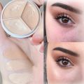 3 Colors Concealer Palette Eyeshadow Base Palette Matte Contour Concealer With Brush Covering For Dark Circles Concealer Cream. 