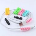 4Pcs Spiral Cable Protector Office Earphone Cable Set Desk Organizer Wire Data Line Winder Wrap Cable Accessories. 