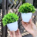 Mini Artificial Foam Rose Flower Potted Realistic Artificial Green Grass Plants Bonsai For Home Office Table Decoration. 