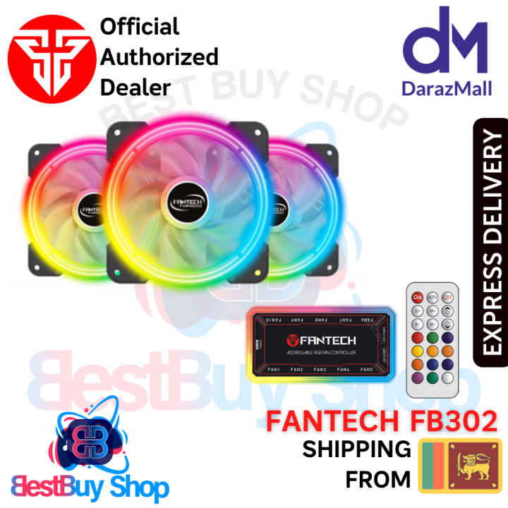 Fantech FB302 TYPHOON RGB FAN 3n1 W/ HUB AND REMOTE CONTROL