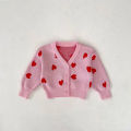 Autumn Winter girl infant knited love long sleeve sweater baby cute knit cardigan tops newborn cotton coat kid knitwear. 