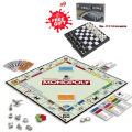 Free Gift Chess Board With Monopoly Board Game Monopoly Complete Board Game Monopoly Set For Family and Kids. 