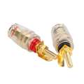 Banana Socket Gold Plated Binding Post Nut Plug Connector Speaker Jack Adapter. 