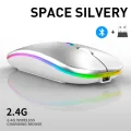 Bluetooth 5.2 Wireless Luminous Mouse Tablet Phone Computer 2.4GHz USB Charging Wireless Mouse 1600DPI Portable Gaming Mouse. 