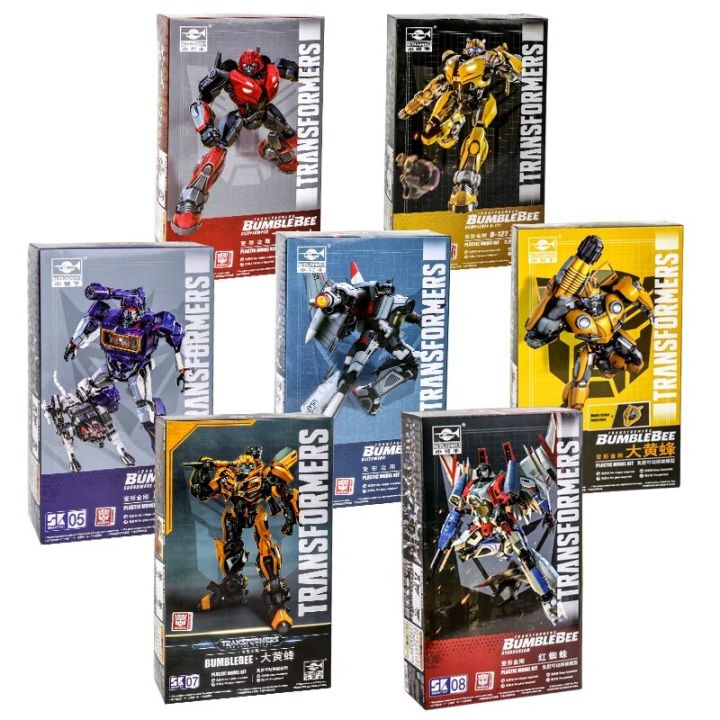 bumblebee robot toys Original Transformers robot Bumblebee Optimus Prime Starscream Blitzwing Movie Figure 8-10cm Assembly Model Collection Toy GiftParty Tableware
