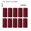 100Pcs Heat Shrink Wrap PVC Heat Shrinkable Cap Straight Mouth Red Shrink Film Wrap Tear Tab Bottle Cap Straight Mouth Bottle. 