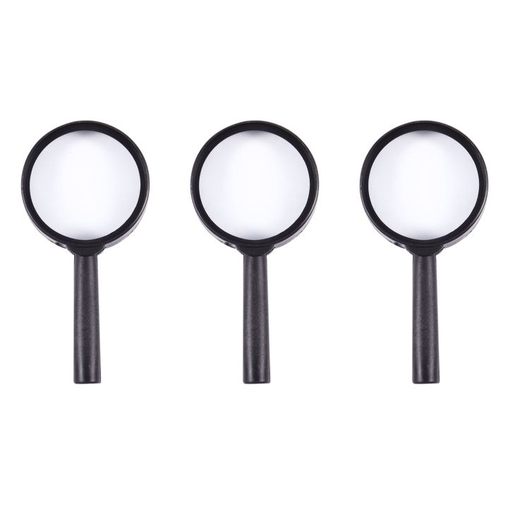 3X Handheld Black Plastic Frame 40mm Lens 3X Magnifier Magnifying ...