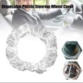100Pcs Universal Disposable Plastic Steering Wheel Cover Elastic Trim Disposable Truck Car Steering Wheel Covers Films. 