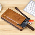 Leather Wallets for Men Zipper Capacity Wallets Card Holder. 