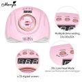 Monja 268W Nail Art Pink Dryer UV LED Lamp 57Pcs LEDs Gel Polish Fast Curing Nail Smart Auto Sensor Timer Nail Manicure Machine. 