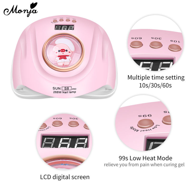 Monja%20268W%20Nail%20Art%20Pink%20Dryer%20UV%20LED%20Lamp%2057Pcs%20LEDs%20Gel%20Polish%20Fast%20Curing%20Nail%20Smart%20Auto%20Sensor%20Timer%20Nail%20Manicure%20Machine%20-%20Image%204