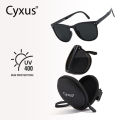 [ ] Cyxus Foldable Polarized Sunglasses Women Portable Folding Shades UV400 Protection Day-View Sunscreen Protective Fexible TR Frame Eyeglasses Original Brand 1019Mini - Figures. 