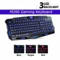 Gaming Keyboard M200 backlit LED 3 colour Illumination Red Blue Purple M200 ECO. 