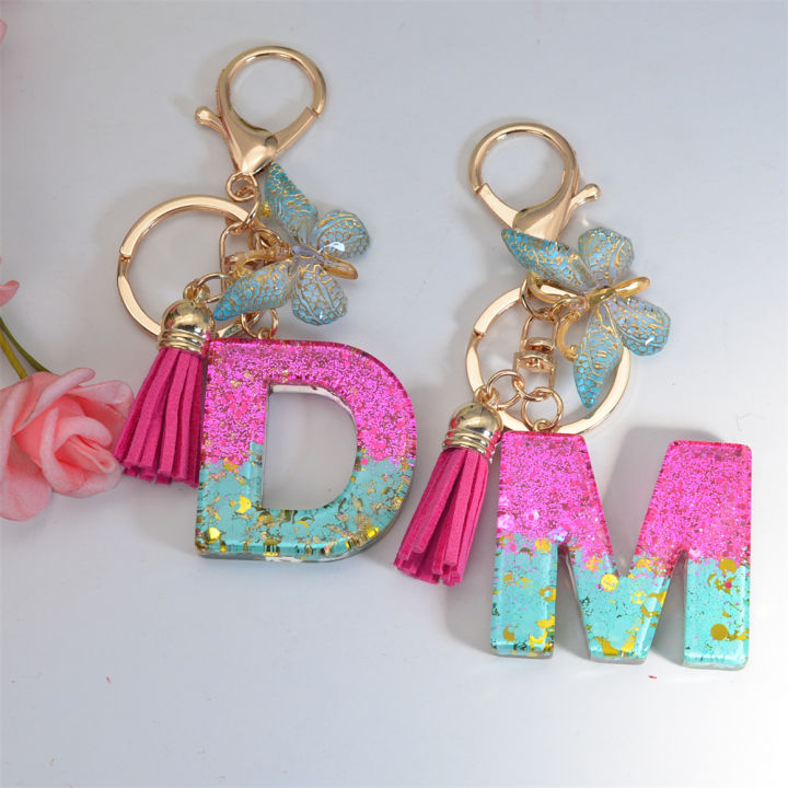 Resin%20A-Z%20Letter%20Keychain%20Gradient%20Butterfly%20Tassel%20Pendant%20Keyring%20for%20Women%20Girl%20Purse%20Handbag%20Car%20Key%20Accessories%20Gift%20-%20Image%202