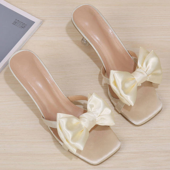 Niulatu New Sandals and Slippers Women High Heels All-match Sandals Drag Rhinestone Thick Transparent Heel Summer Shoes DJSE main image 0