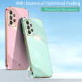 For Samsung Galaxy A52 Back Cover Fashion Shiny Plating Square Bumper Camera Protection Case Soft Silicone Shockproof Protective Mobile Phone Cases. 