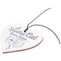 A Spolied Cat Lives Here Wooden Hanging Heart Love Cats Sign Shabby Chic Plaque. 