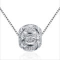PQH KONG Jewellery Original 925 Sterling Silver Necklace Women Men Transfer Beads Pendant Pure Silver Pendant Jewelry Gift Set Women Birthday Rantai Leher Viral Silver 925 Lelong Rantai Leher Perempuan Silver. 