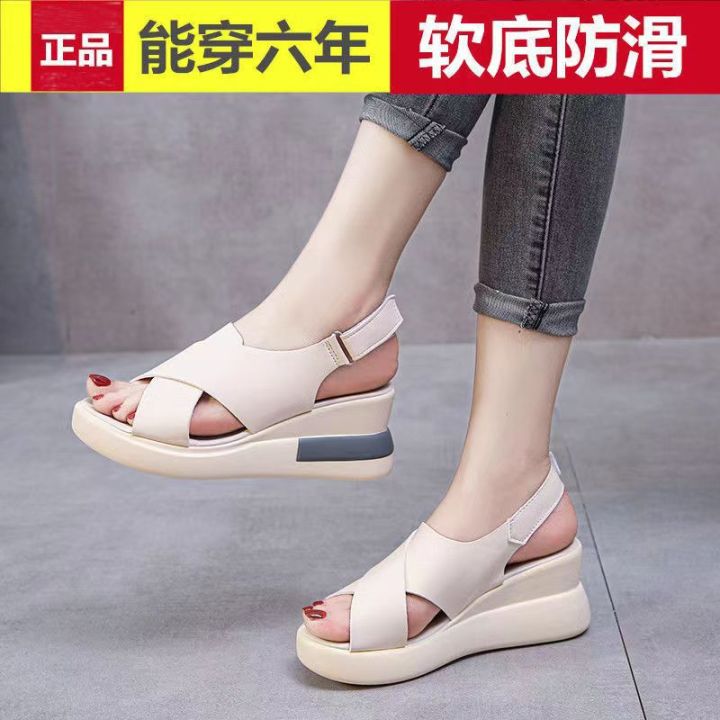 Women's%20Soft%20Leather%20Wedge%20Sandals2023Summer%20New%20Platform%20Mid%20Heel%20Non-Slip%20Peep%20Toe%20Shoes%20for%20Women%20-%20Image%205