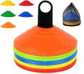Training Marker - 20 Pieces - Practise Flat Cones Cone Plastic Cone Colour Color Colours Football Volleyball Athletic Cricket Yellow Green Blue Orange Red Sanabil Sanaabil. 
