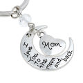 Ring Hanging Jewelry Gift Mom Dad Cute Heart Keychain Pendant Keyring Backpack Car Key. 