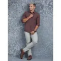 Casual Wear Detailed Linen Long Sleeve Shirt. 