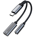 2 in 1 USB C To 3.5Mm Headphone Jack Adapter Type C Charge Audio Aux Adaptor for Samsung S20 10 Plus S21 IPad Pro. 