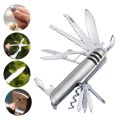 11 in 1 multi purpose folding pocket tools swiss army  survival tools stainless steel outdoor camping hiking. 