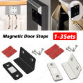 1-3sets Strong Magnetic Door Closer Cabinet Thin Punch Free Anti Door Sper Invisible Suction Closet Sliding Device. 