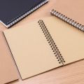 Creative Simple Kraft Paper Material Double Coil Ring Spiral Notebook Sketchbook Diary For Drawing Painting Paper Notepad. 