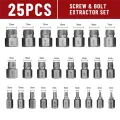 25Pcs Screw Extractor Set Hex Multi-Spline Easy Out Bolt Extractor Set, Heavy Duty Metric EZ Out Rounded Screw Remover. 