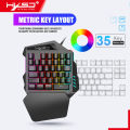 HXSJ One-handed Keyboard for Phone PC Laptop Gaming Left Hand Keyboard 35-key RGB Multiple Backlight Mode Suitable for Professional Players. 