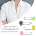 6 Pcs Head Safety Pins Infant Kids Cloth Nappy Locking Brooch Buckles U-shaped Baby Care Shower Diaper Clips Holder |DG 702 |KU115. 