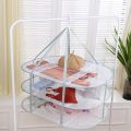 【WEJA】Clothes Drying Basket Folding underwear Hanging Clothes Sweaters net Basket Windproof Breathable Multi-Layer Rectangular Flat. 