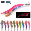 Fish King 2.0/2.5/3.0/3.5 Hard Bait Luminous Squid Jig Sea Fishing Lure Ocus 8-19.5g Shrimp Cuttlefish Squid Hook Rig Japan. 