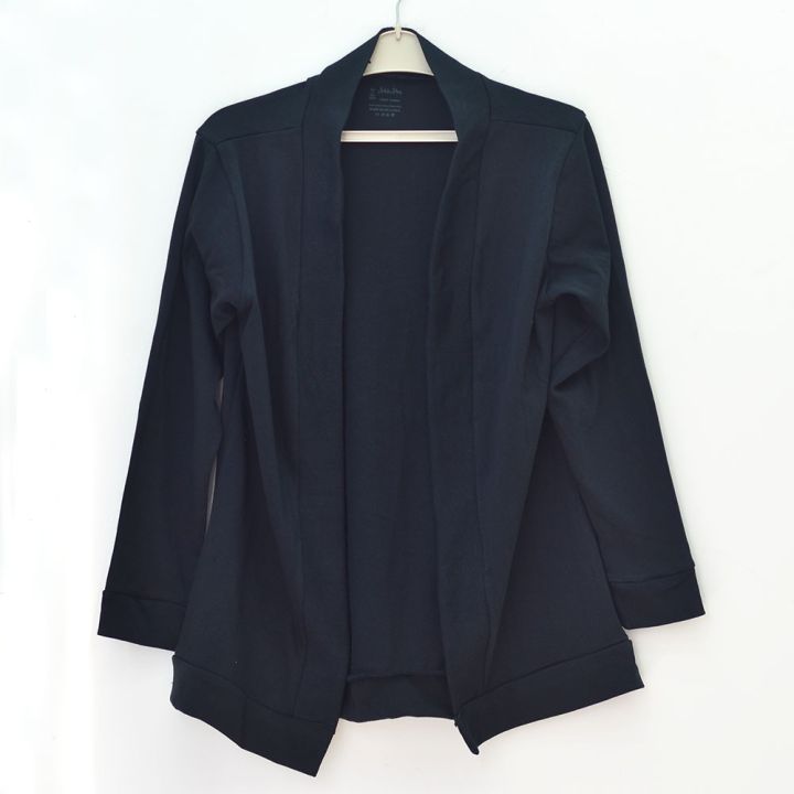 Women/%20Ladies%20/%20Girls%20Cotton%20210Gsm%20Stretchy%20Fabric%20Long%20Sleeve%20Sun%20Protection%20Clothing%20Plain%20Over%20Coat%20In%20Black%20Color%20In%20M,%20L%20And%20Xl%20Sizes%20-%20Image%204