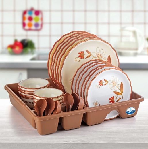 Plate Holder / Dish Drainer Drying Plate Rack With Spoon Chopstick Storage Holder