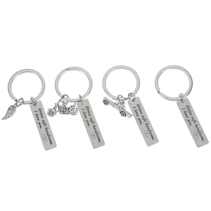 Drive safe handsome I love you trucker key ring gift for husband boys
 DENGYOUZHOU