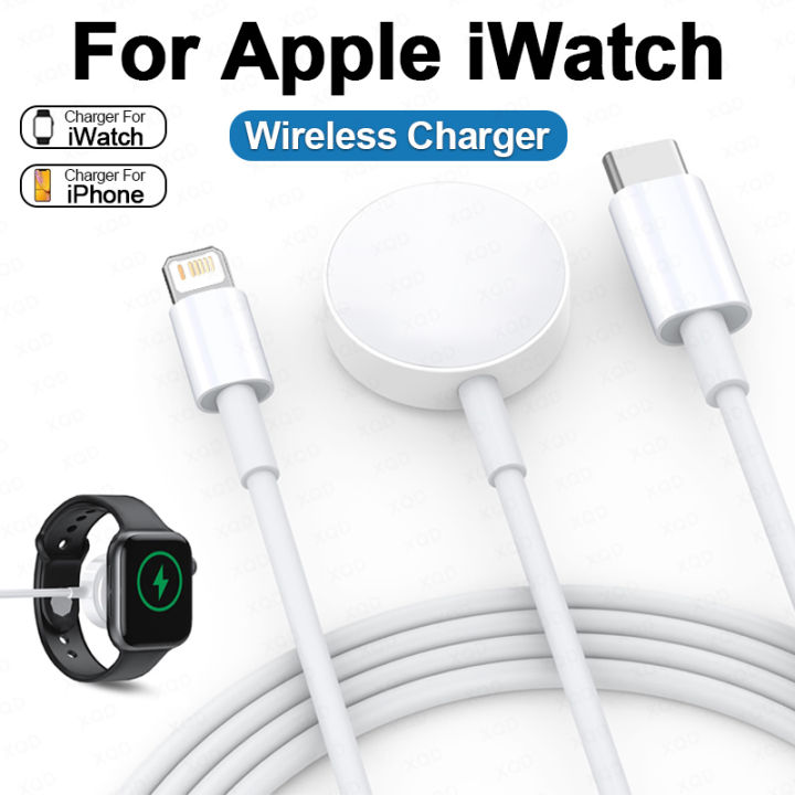 2 IN 1 Magnetic Wireless Charger For iPhone 15 14 Pro Max For iWatch 8 7 SE 6 5 USB Type C Fast Charging Cable Phone Accessories