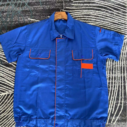 Short Sleeve Worker Factory / Men's and Women's Auto Repair Suit / Thin Wear-Resistant / Pants Labor Protection Clothing Top Summer / Work Clothes