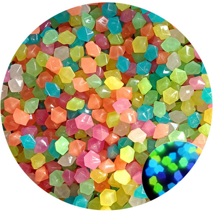 50PCS Outdoor Luminous Stones Glow In Dark Garden Pebbles Fish Tank Decoration