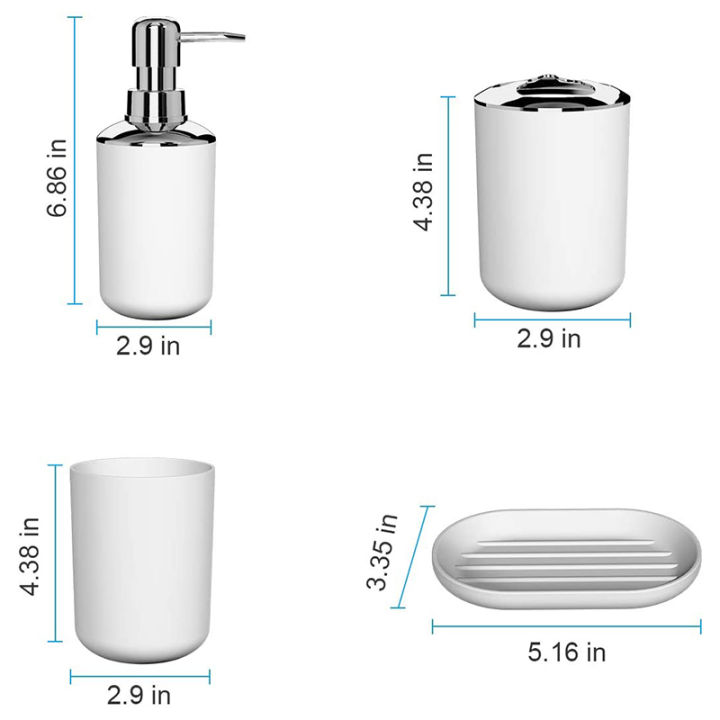 4%20Pcs%20Plastic%20Bathroom%20Accessory%20Set,Bath%20Toilet%20Brush%20Accessories%20Set%20with%20Toothbrush%20Holder,Toothbrush%20Cup(White)%20-%20Image%204