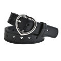 Children Faux Leather Belt Kids Cute Peach Heart Buckle Belts Girls Waist Belt. 